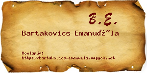 Bartakovics Emanuéla névjegykártya